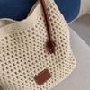 Newest Minimalist Summer Beach Woven Handles Tote Bag For Women Large Capacity Handmade Travel  Shoulder Crossbody Bag CLE