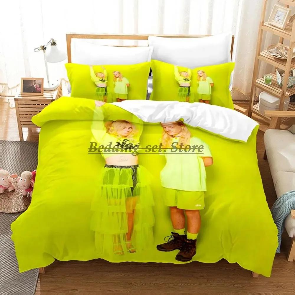 Hip Hop 100 Gecs Bedding Set Single Twin Full Queen King Size Bed Set Aldult Kid Bedroom Duvetcover Sets 3D Print Bed Sheet Set