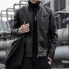 Nová PU kožená bunda Pánské korejské ležérní Pánské stojací límec úzkého střihu Motocyklová kožená bunda PU bunda pro mladé muže