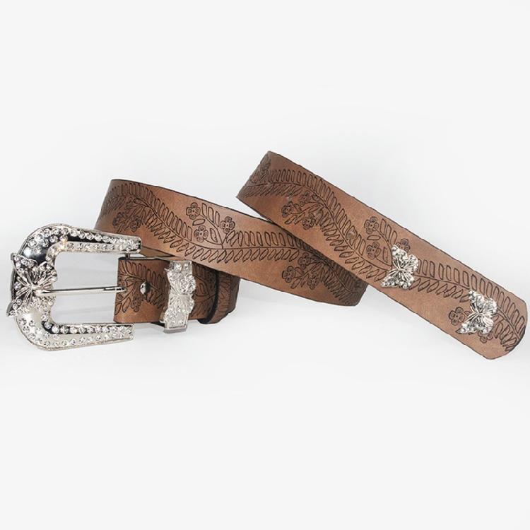 Rhinestones Belt Decorative Waist Belt Butterfly Leathers Belts for Womens Jeans