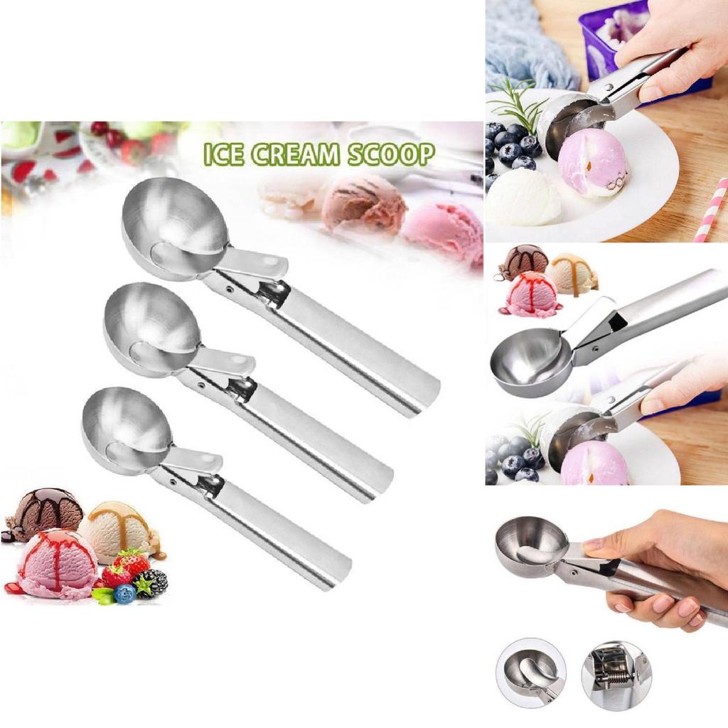 Hochwertiger Eisportionierer aus Edelstahl mit komfortablem Griff und stilvollem Design für müheloses Servieren