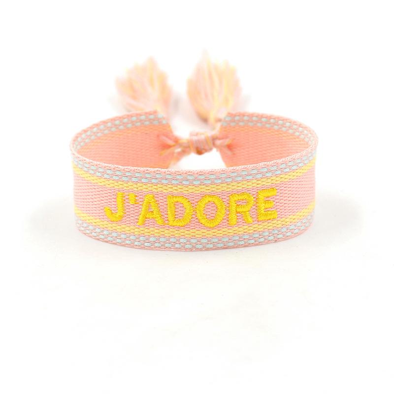 European Bohemian Style Fashion Personalized Embroidery Wrist Knitted Bracelet Retro Fashion Jewelry Gift
