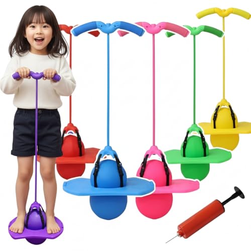

life_mart Jumping Ball with Air Pump, Kids Rubber Jumping Ball, Outdoor Play Toy, Ride-On, Elementary School Age, Kids, Indoor/Outdoor Exercise, Kids