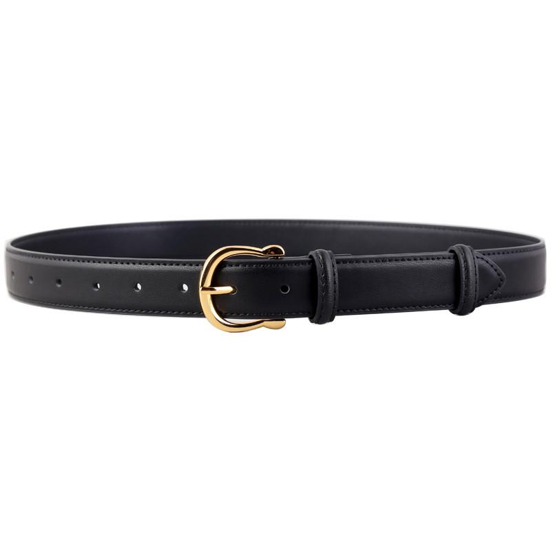 Genuine Twolayer Cowhide Leather Belt For Women With Pin Buckle For Work And Casual