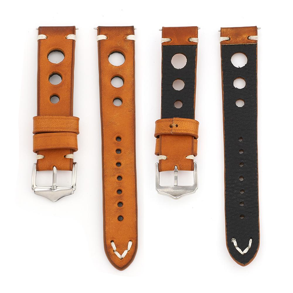 Vintage Leather Watch Strap Handmade Cowhide Watchband 20mm 22mm 24mm Breathable Watch Band for Men Replacement Bracelet Belts