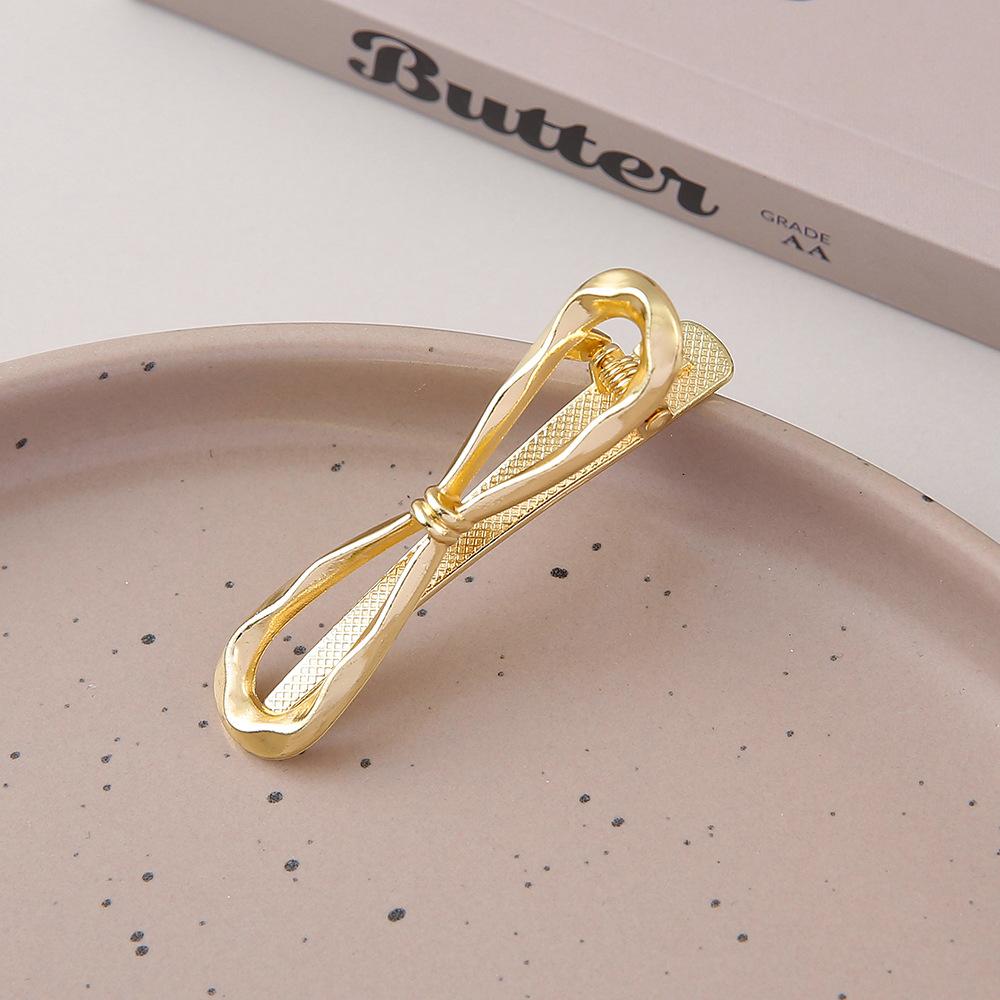 3pcs Metal Cutout Hair Clip Duck Beak Clip Square Clip Pearl Clip Diy Hair Accessories