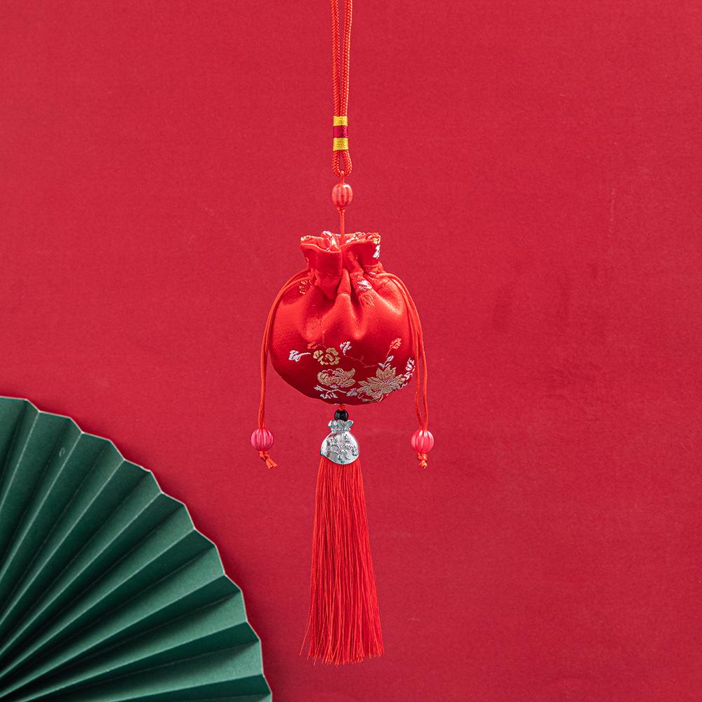 Dragon Boat Festival Brocade Sachet Bag - Portable Hanfu Purse with Ancient Style Pendant
