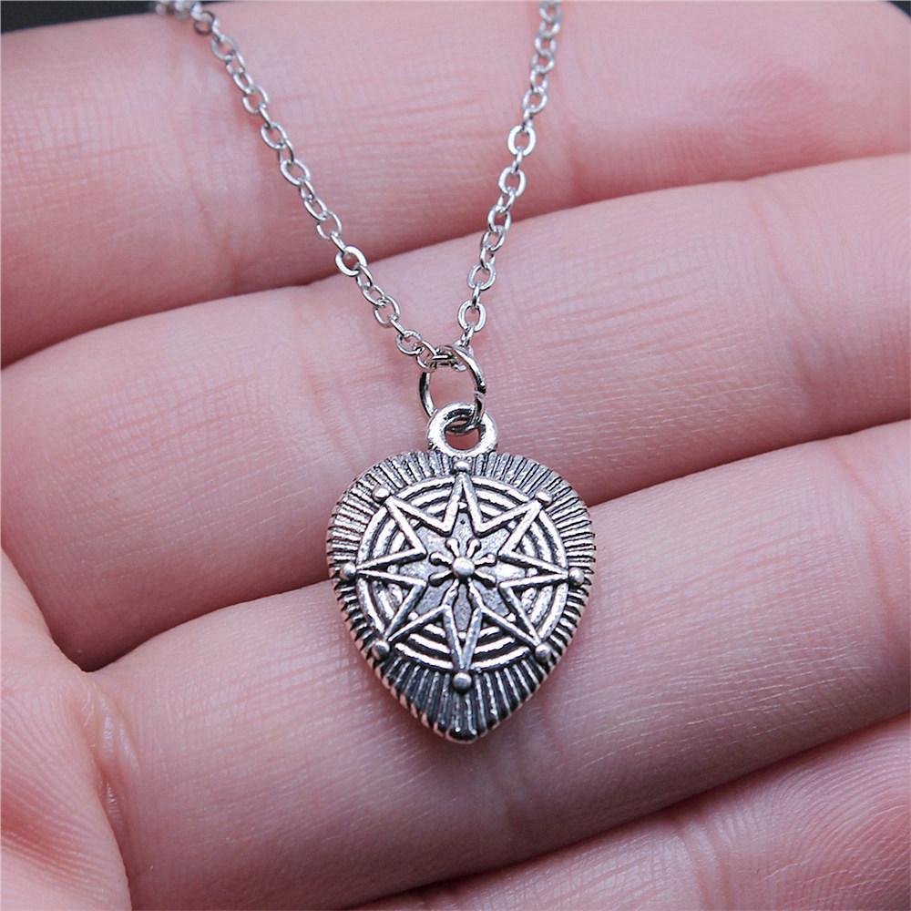 Peach Heart Angel Wings Sweet Pendant Antique Silver Metal Boys Collar Necklace High Quality Gift