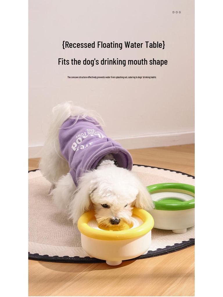 Cloud Floating Anti-Spill Dog Water Bowl - Non-Slip, Anti-Tip Pet Drinking Bowl