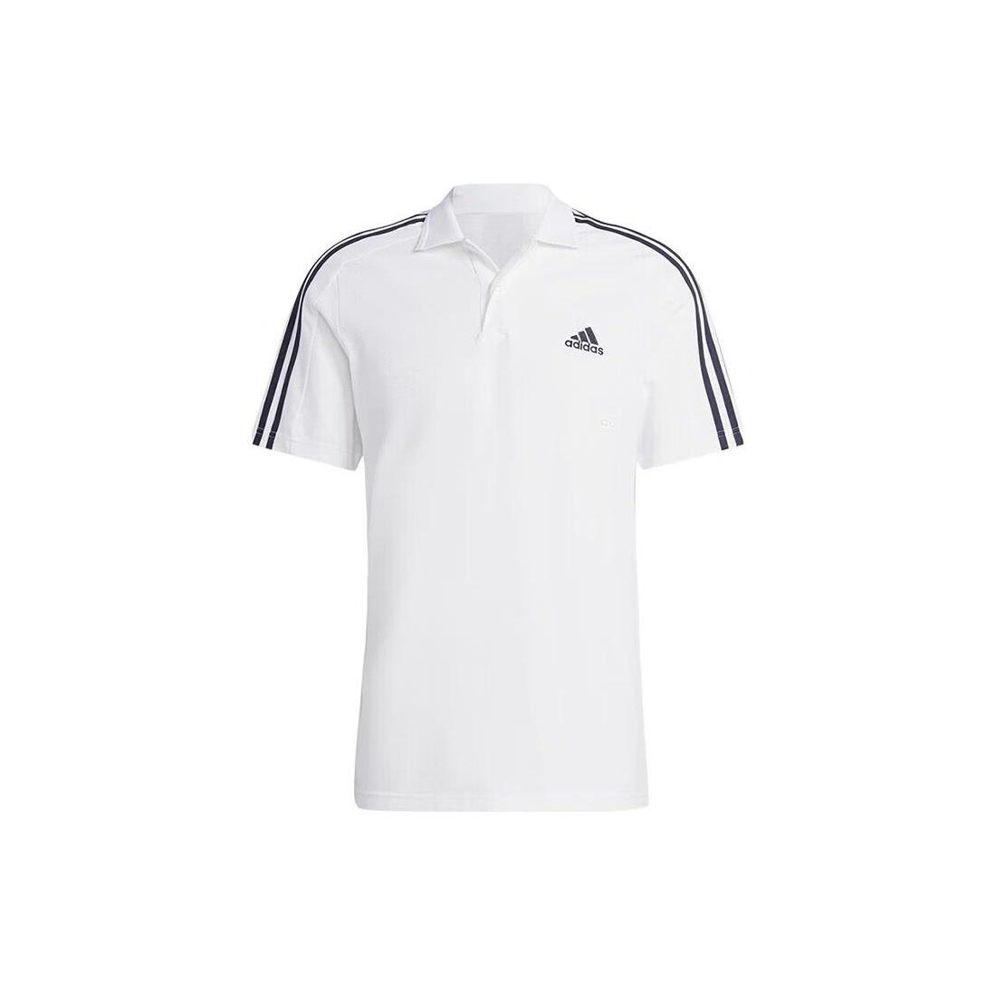 adidas Essentials Piqu Embroidered Small Logo 3-Stripes Polo Shirts  White  Men s IC9312 XL