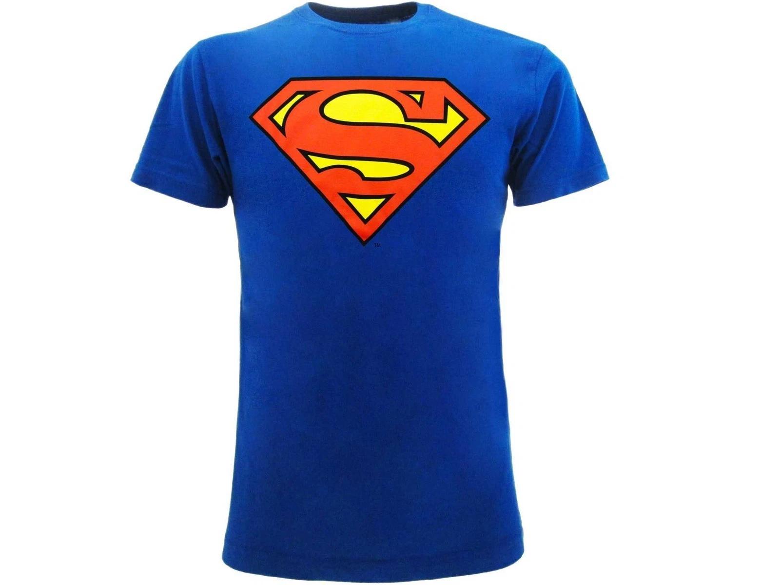 Superman blue t-shirt with original official classic logo S
