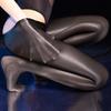 Women Sexy Open Crotch Tights 1 Oil Shiny Glossy Satin Low Waist Pantyhose  Pole Dance Clubwear Plus Size Lingerie
