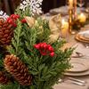 Artificial Christmas Branch Bouquet with Pinecones and Red Berries for Holiday Home Decor