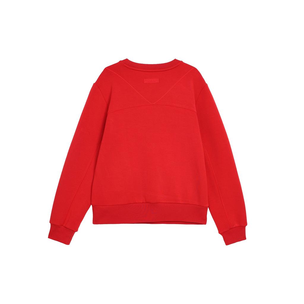 Fila Fitness Series Letter Round Neck Pullover Loose Sweatshirt Women Sweatshirt Hot-Red A11W411203F-RD