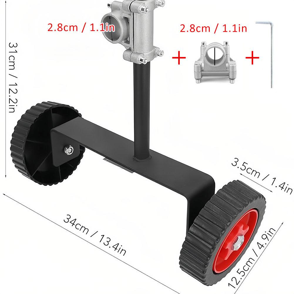 Adjustable Lawn Mower Support Wheel Kit Fits 26/28mm Tube Effortless Rolling Grass Cutter Auxiliary Wheel Tool Accessory