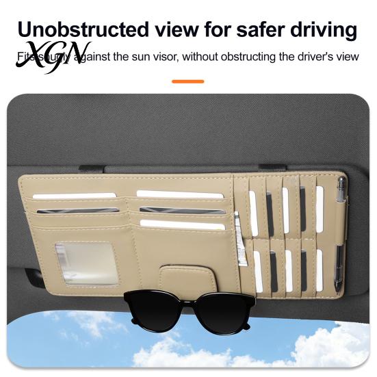 Car Sunglasses Holder Sun Visor, Pen Business Card Organizer, Ticket Driving Organizer for Storage Pouch, Clip Stowing Tidying Accessories Visor