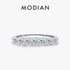 MODIAN Moissanite Wedding Band 925 Silver Ring Platinum Plated Lab Diamond Stackable Crown Jewelry For Women Gifts