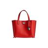 Willow 24 Embossed Nameplate Heart Charm Polished Pebble Leather Zip Tote Bag Women Tote Red CP213-LHPJ6