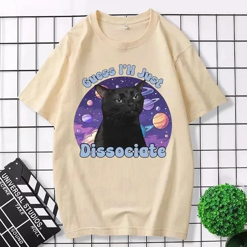 

Black Cat Funny Meme Graphic Tshirt Summer Women s Vintage Short sleeved Tshirt Fashion Beauty Clothing T-shirt Street Clothing 4XL