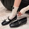 Temperament Inner Height Increase Single Shoes Women's Shoes Fashion Spring Summer New Bow Square Head Mary Jane Shoes Trend