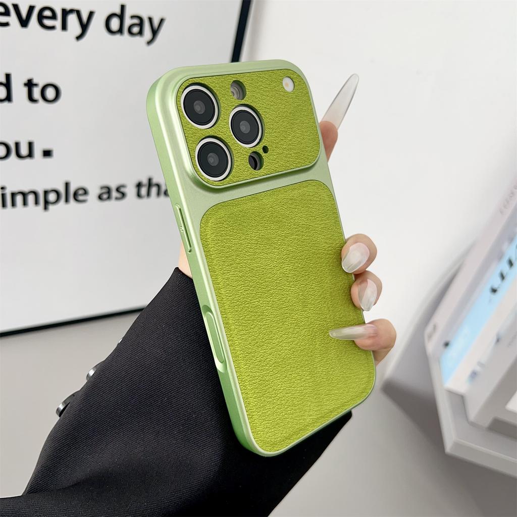 For iPhone 16 Pro Max Case Precise Cutouts Textured PU Leather Coated PC + TPU Phone Cover