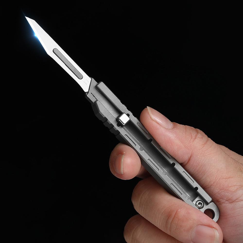 Titanium Alloy Box Cutter Retractable Exacto Knife EDC Razor