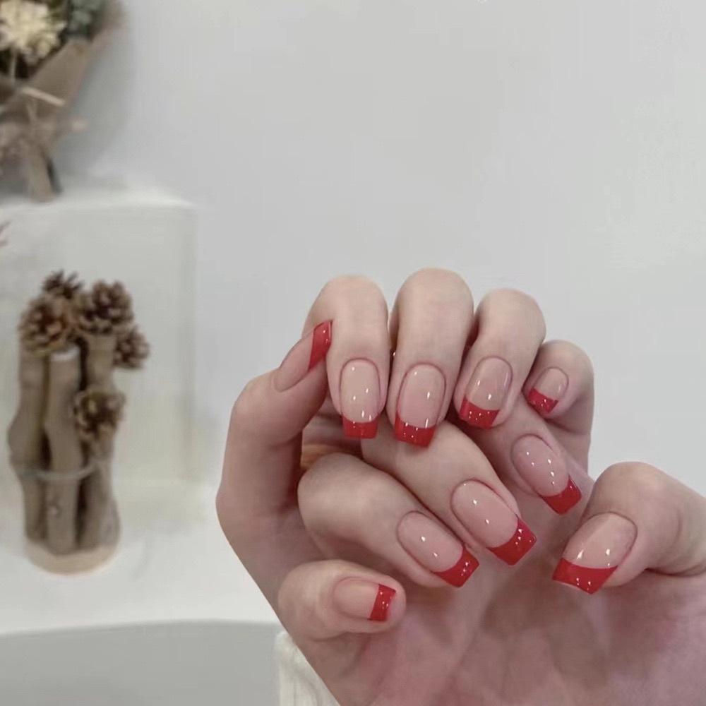 : 240 de bucăți purtând petice pentru unghii, roz gol, roșu franțuzesc, linii simple și versatile, detașabile