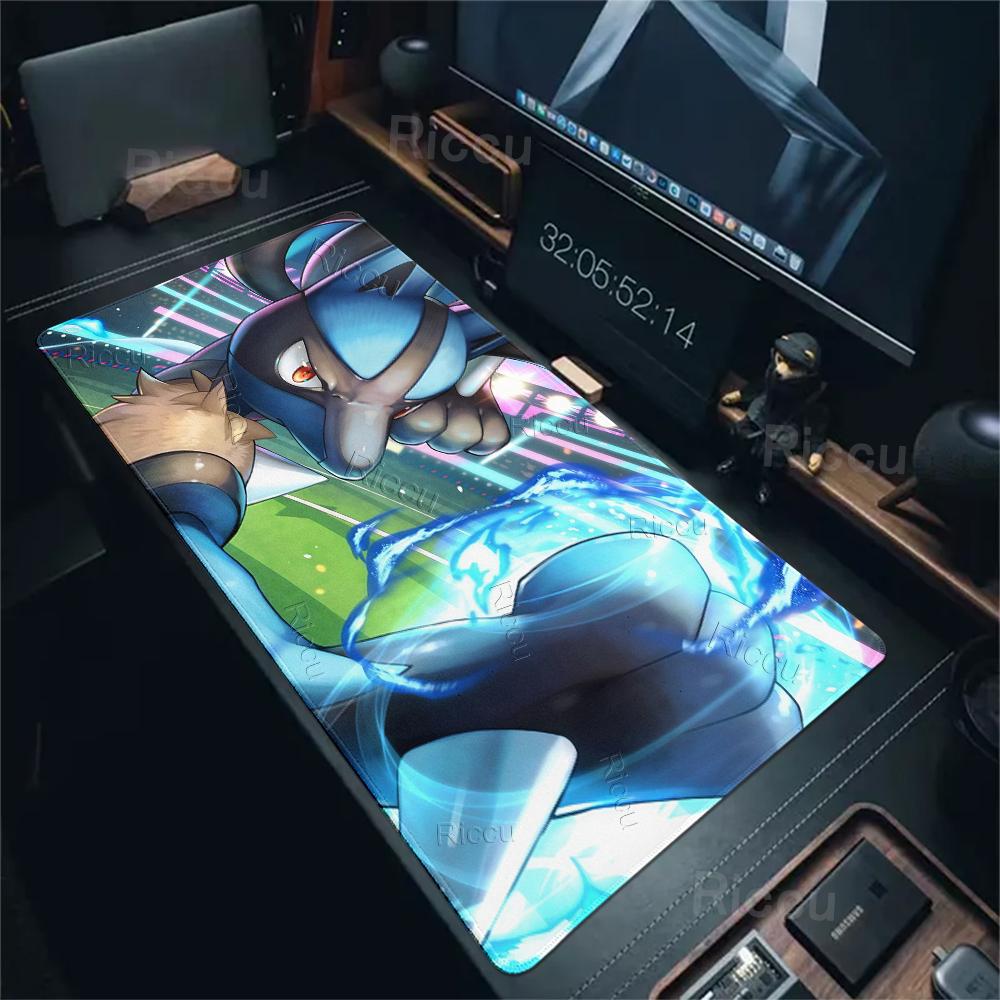 Pokemon Lucario Style Mouse Pad Non-slip Rubber Gaming Laptop Game XXL Keyboard Table Mat Cabinet Large Mousepad Lockedge Carpet