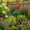 Outdoor Bird Feeder, Bird Baths for Outside, Metal Flower Garden Stakes Bird Bath, Hummingbird