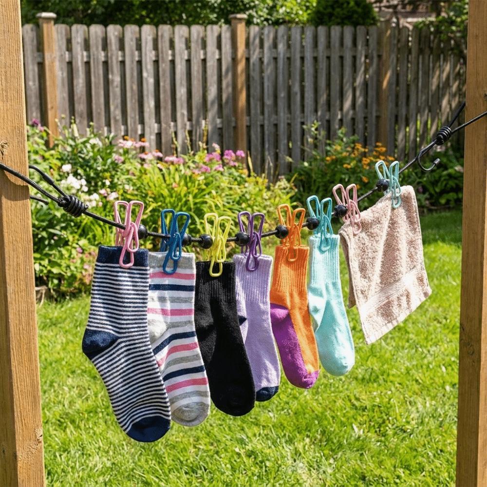 Non-slip Stretch Clothesline Elastic Stretch Clothes Drying Rope Travel