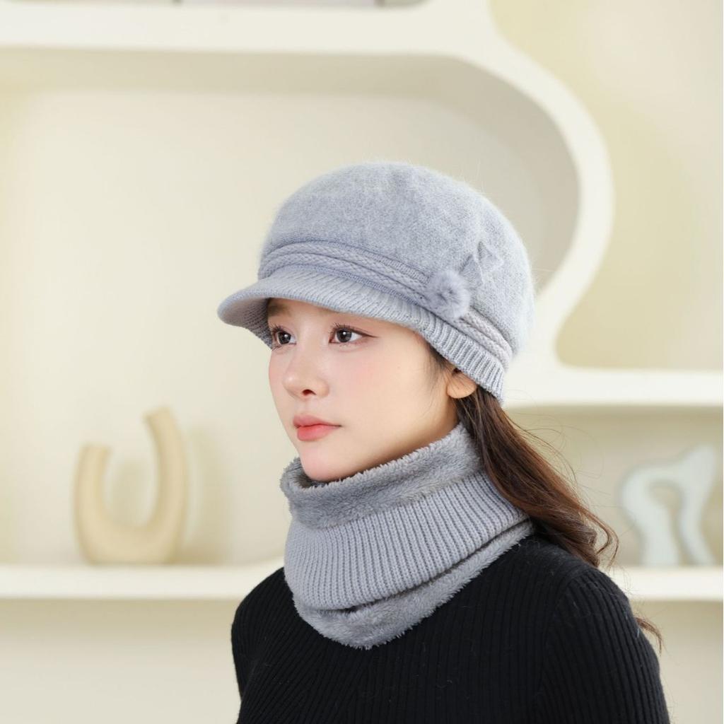 Women's Hats with Thickened Warm Plush Baseball Caps for Autumn and Winter Casual Ear Protection Plus Velvet Versatile Mother Hats