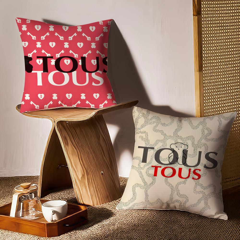 CRAFTED WITLOVE T-touS-sanime Cushion Cover Anti-dustmite Pillowcase Invisible Zipper Silky Short Plush Sofa Cushion Cover