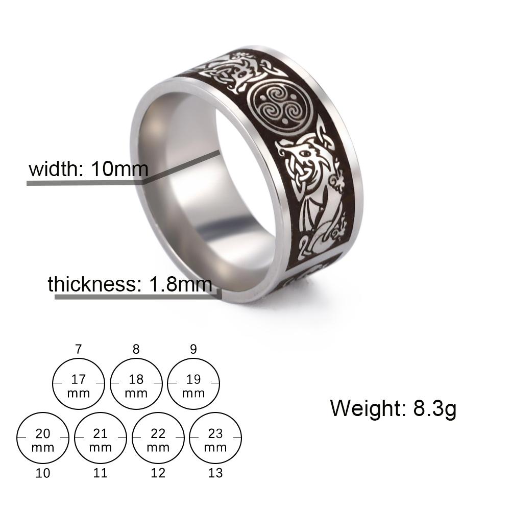 Vintage Viking Style Nordic Love Knot Wolf Men's Ring Defense Dragon Hiphop Rock Punk Women Tree of Life Couple Finger Ring Gift