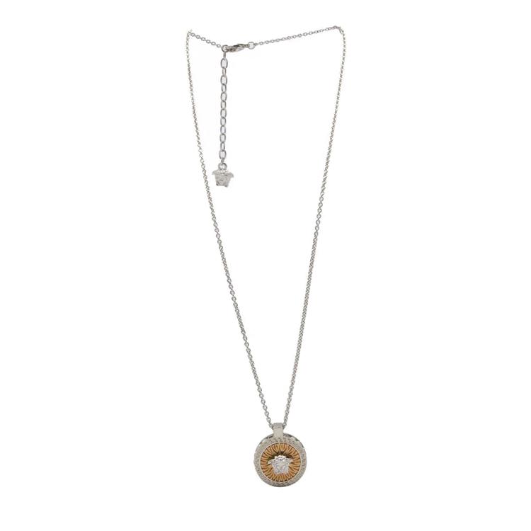 

Versace Geometric Design Metal Fiber Necklace Women necklace Gold 10154611A006214J160 F,Gold