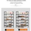 Black Elevated Shoe Rack Small  Simple Multi-layer Shoe Cabinet Home Entrance Rental Housing Dormitory Storage Rack