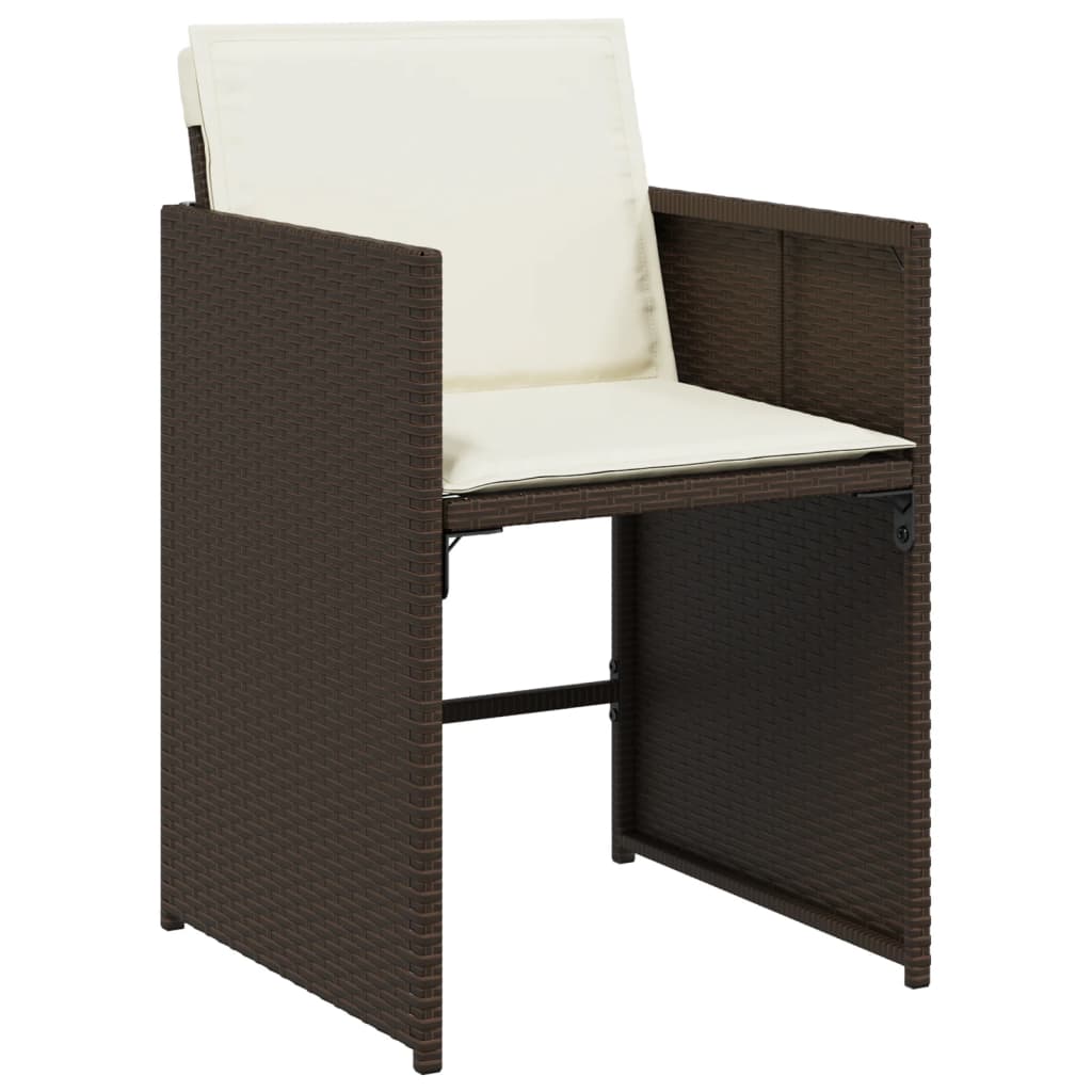 Vidaxl 5-Cz. Garden Furniture Set With Cushions, Brown, Poly Rattan
