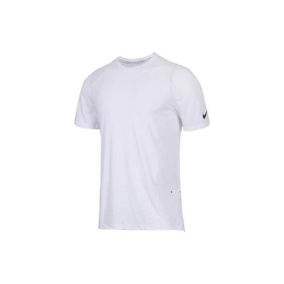 Solid Color Crew Neck Pullover With Logo Print Short Sleeve T-Shirt Men Tops White 830950-100