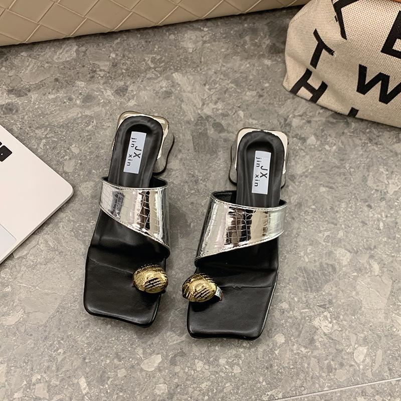 Women's Slippers 2024 Summer New Fashion Open Toed Outdoor Flip-flops Female Non-slip Solid Beach Slippers Zapatos De Mujer