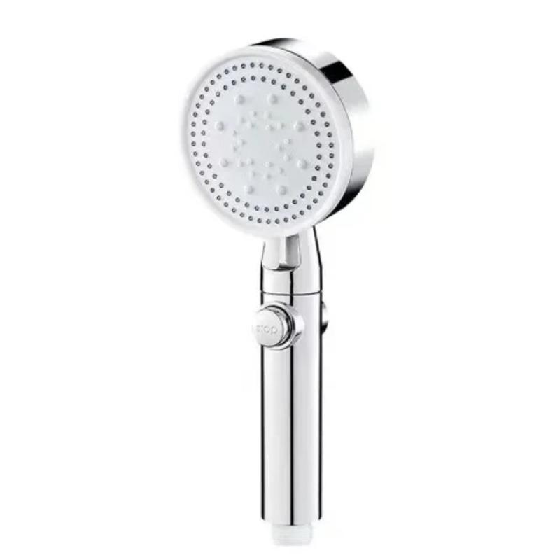 Adjustable High Pressure Shower Head 5 Modes Water Saving One-Key Stop Spray Nozzle with Hose - Bathroom Shower Accessories