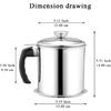 Kyraton Bacon Grease Container With Strainer, 48 Oz Stainless Steel Oil Container, Pot Fat Storage With Lid, Easy Grip Handle Suitable For Storing