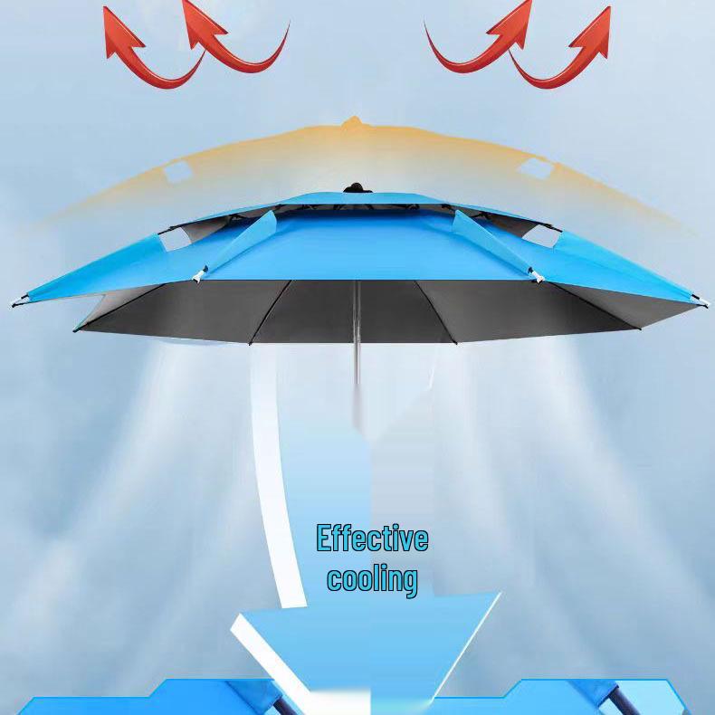 Large Red 2.0 Folding Fishing Umbrella – Sun and Rain Protection Outdoor Sunshade