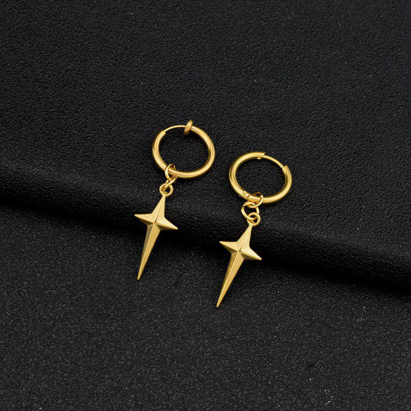European and American Style Titanium Steel Round Studs - High-Grade Korean Fashion Pendant Earrings
