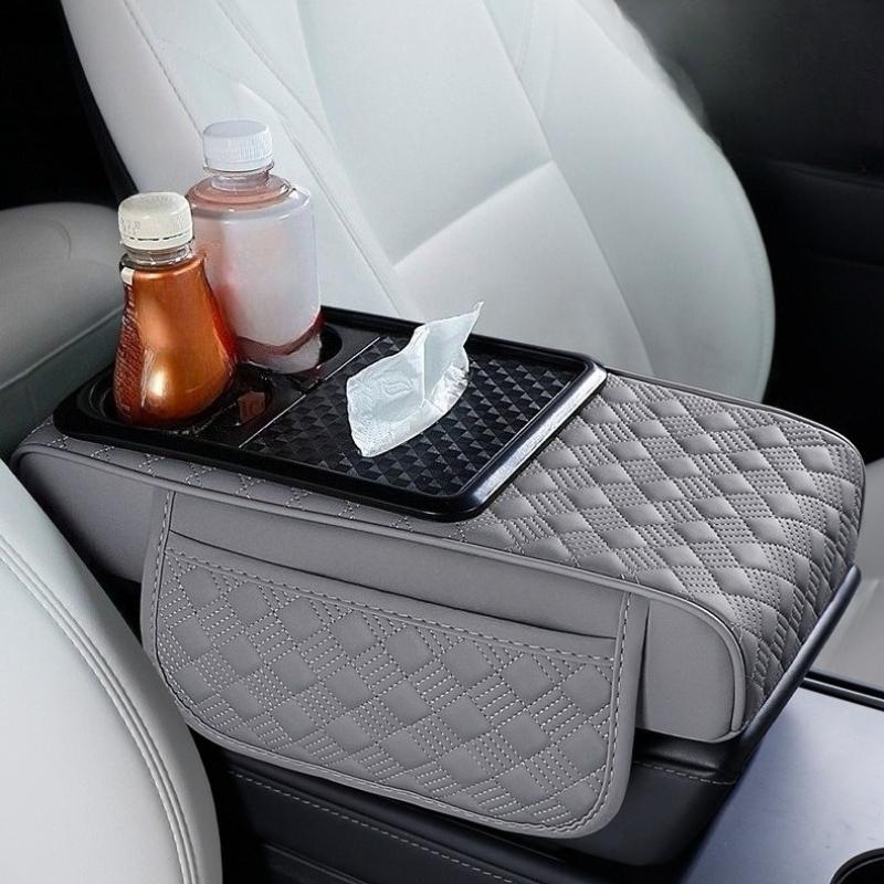 Car Armrest Cushion Cup Holde Car Interior Accessories Universal Auto Center Console Armrest Pillow Arm Rest Cover Memory Foam