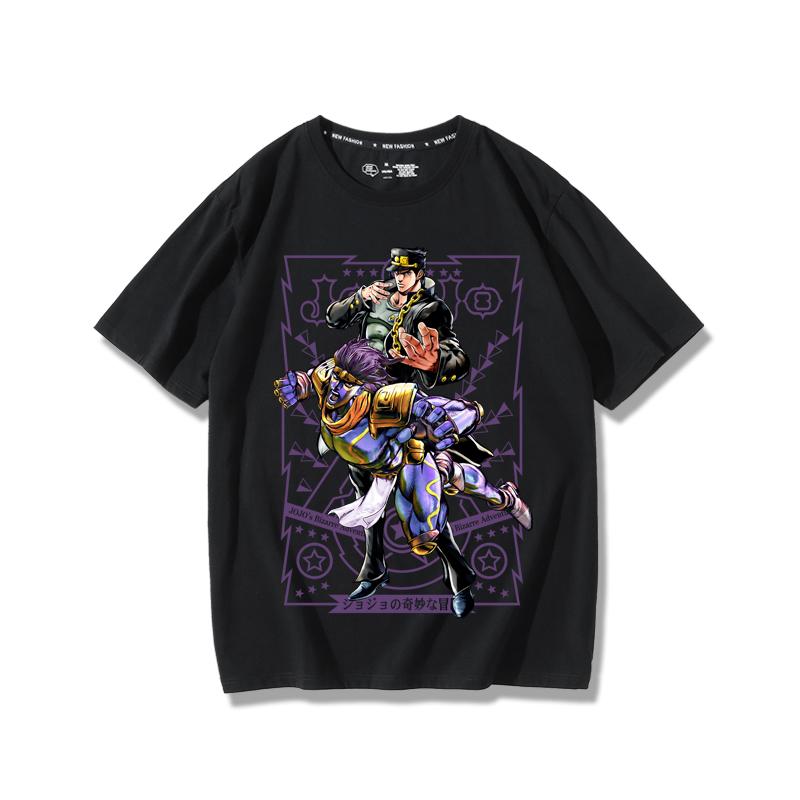 JoJo's Bizarre Adventure anime potlač postáv letné pánske 100% bavlnené tričko vonkajšie ležérne pohodlné trendové streetwear