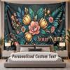 Floral Garden (310) Theme Custom Tapestry Personalized Custom Name Text Wall Hanging Tapestry Home Decor Background Cloth