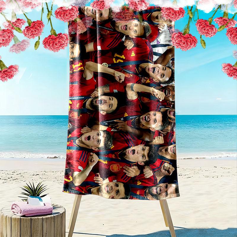 Spain Print Beach Towel, Large Soft Quick Dry Towel for Beach Camping Swimming