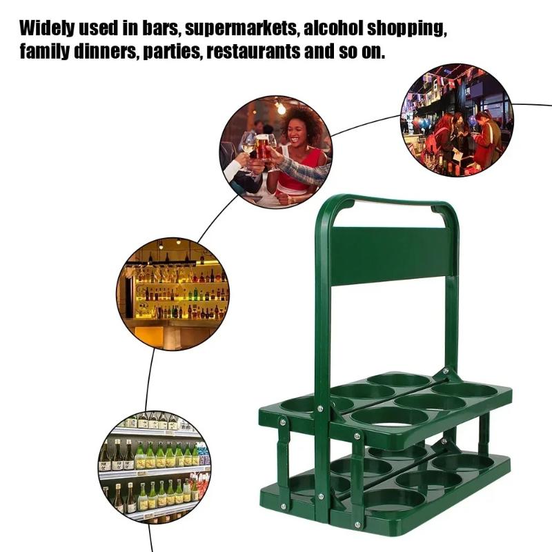 1 Piece of 6-hole Foldable Plastic Wine/milk/beverage Rack,reusable,bar Display Wine Rack,suitable for Picnics,barbecues,parties
