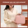 Travel Makeup Train Case with Mirror LED Light Adjustable Brightness Large Capacity Cosmetic Bag