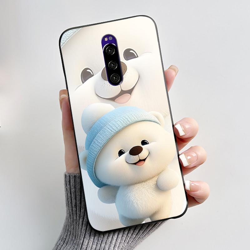 For Sony Xperia 1 Casing Luxury Cute Love Rabbit Funny Black TPU Soft Silicone Protective Back Cover For Sony Xperia1 Phone Case