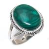 Přírodní malachitový drahokam 925 masivní sterlingové stříbro šperk prsten velikost 10 g2d91